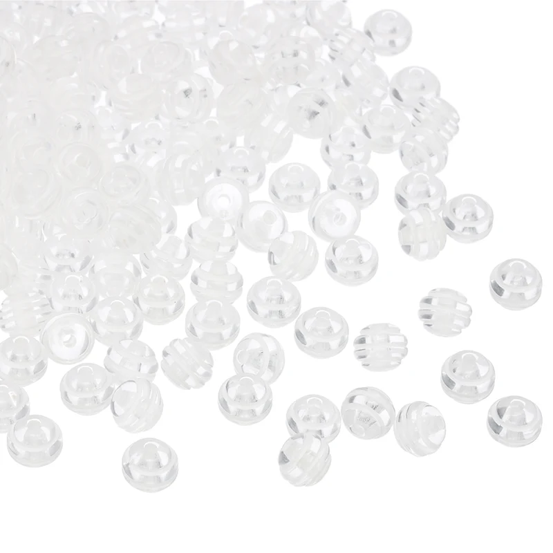 8mm Round Acrylic Rainbow Strip Beads for Jewelry, 100 Pcs, White and White