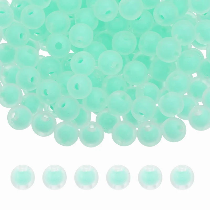 500 Pcs Acrylic Beads, 2mm Cute Beads for Bracelets, Frosted Green