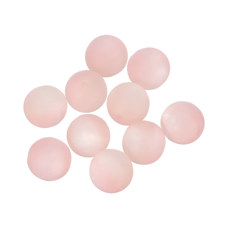 10 Pcs Acrylic Round Beads, 16mm Loose Beads for Jewelry Making, Light Pink