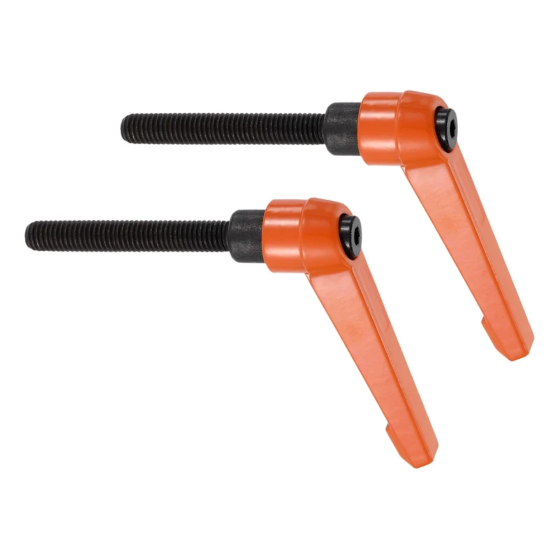 Clamping Lever Handles for Lathe, M8x60mm Male Thread Orange 2Pcs