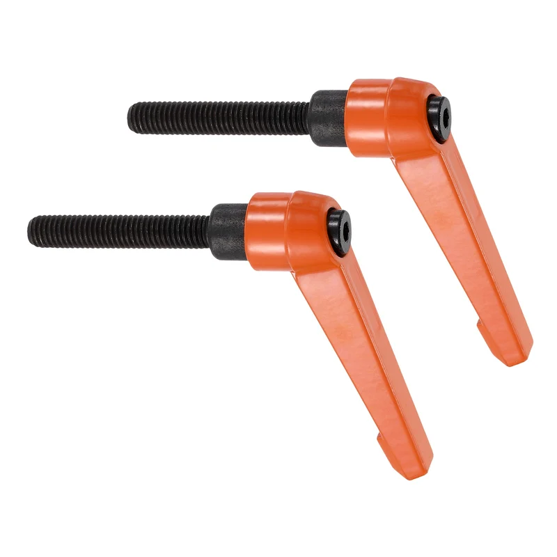 Clamping Lever Handles for Lathe, M8x45mm Male Thread Orange 2Pcs