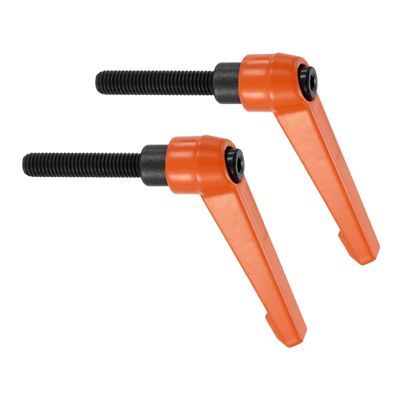 Clamping Lever Handles for Lathe, M8x40mm Male Thread Orange 2Pcs