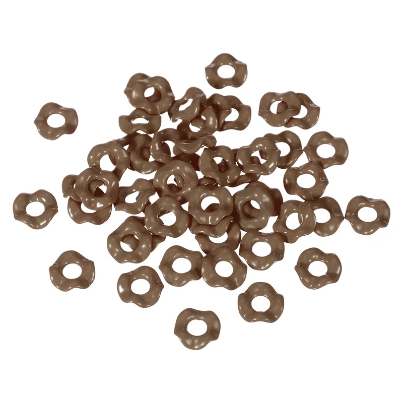 50 Pcs Wavy Spacers, Acrylic Flower Beads Wave Focal Bead, Dark Brown