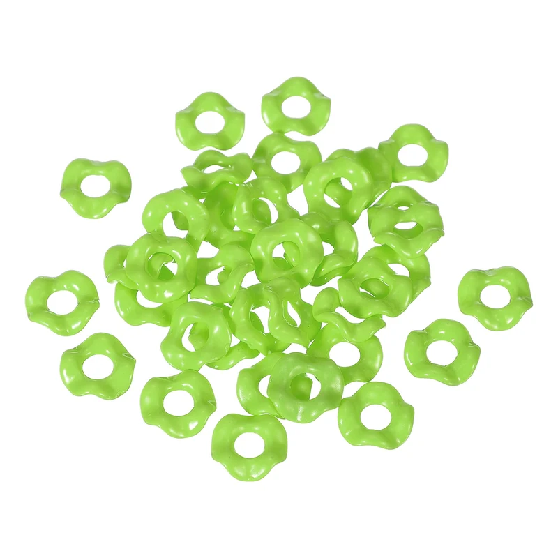 30 Pcs Wavy Spacers, Acrylic Flower Beads Wave Focal Bead, Green