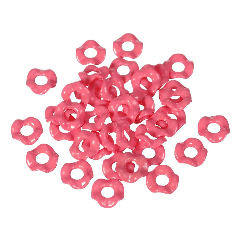 30 Pcs Wavy Spacers, Acrylic Flower Beads Wave Focal Bead, Deep Magenta