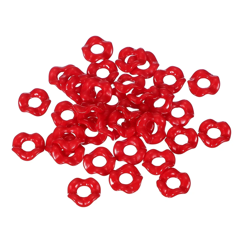30Pcs Wavy Spacers Acrylic Flower Beads Wave Focal Bead Bright Red