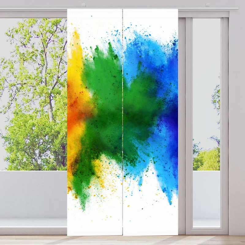 Schiebegardine Motiv "Regenbogen Farbexplosion"