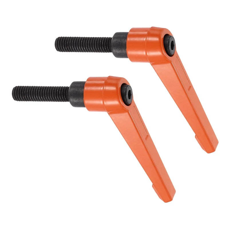 Clamping Lever Handles for Lathe, M8x32mm Male Thread Orange 2Pcs
