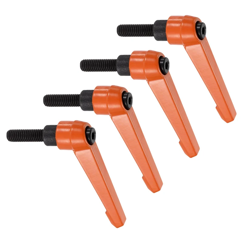 Clamping Lever Handles for Lathe, M8x25mm Male Thread Orange 4Pcs