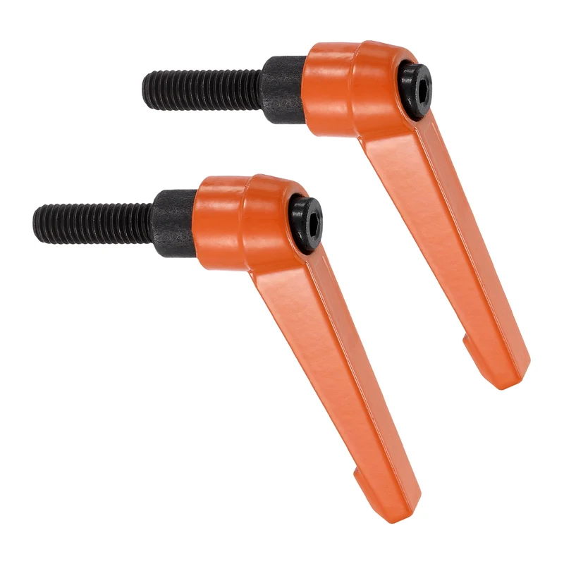 Clamping Lever Handles for Lathe, M8x25mm Male Thread Orange 2Pcs