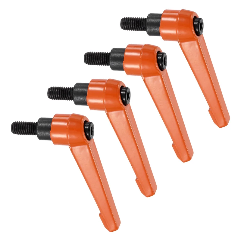 Clamping Lever Handles for Lathe, M8x20mm Male Thread Orange 4Pcs