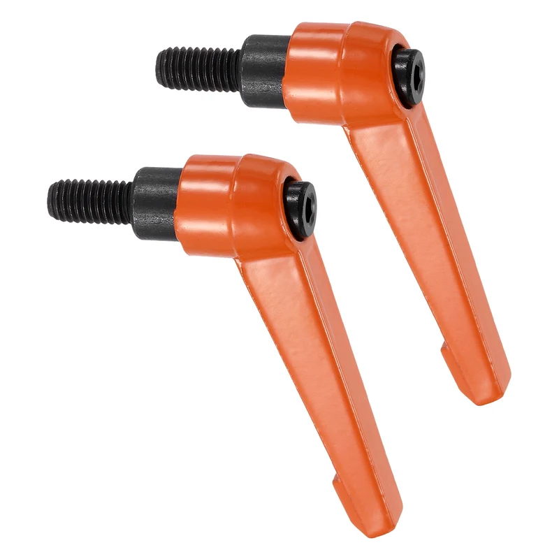 Clamping Lever Handles for Lathe, M8x20mm Male Thread Orange 2Pcs
