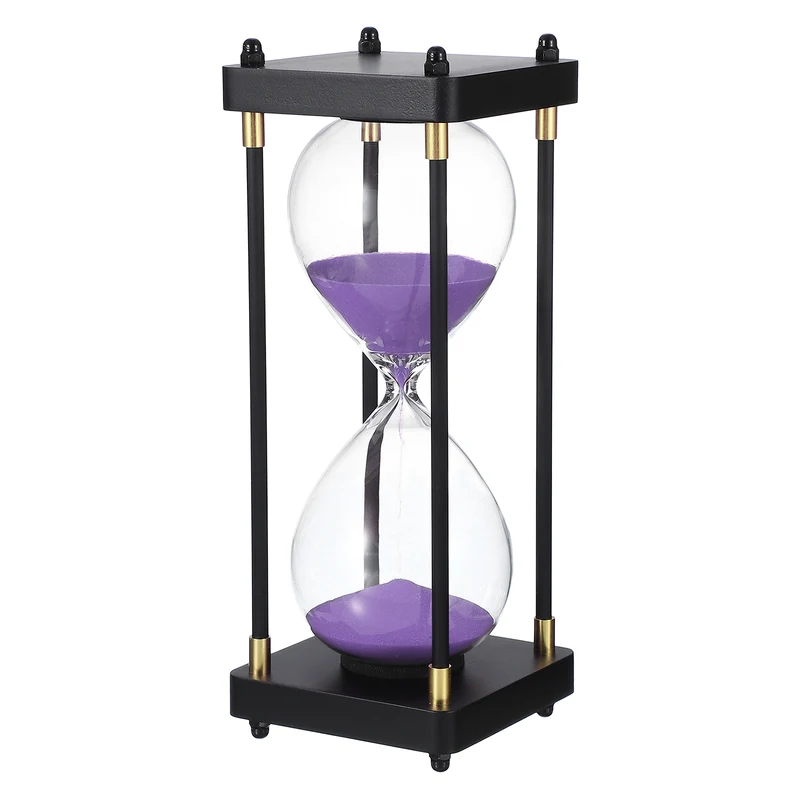 Large Decorative Sand Timer, 30 Min Modern Wooden Hour Glass, Purple(Style 1)