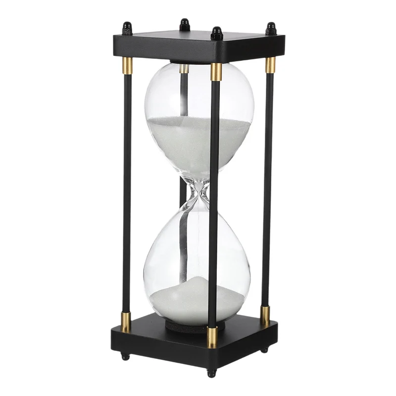 Large Decorative Sand Timer, 30 Min Modern Wooden Hour Glass, White(Style 1)