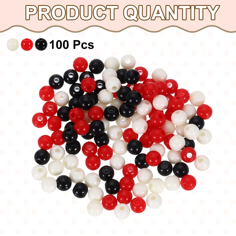 100pcs Light Brown Acrylic Round Beads 6mm Plastic Resin Loose Bead
