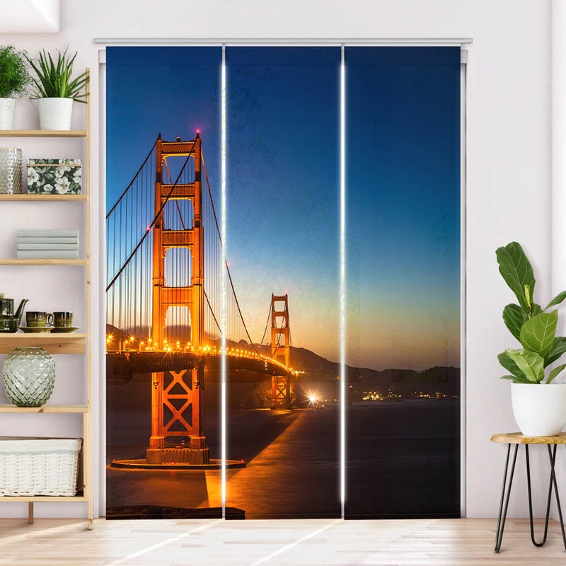 Schiebegardine Motiv "Golden Gate Bridge Nacht"