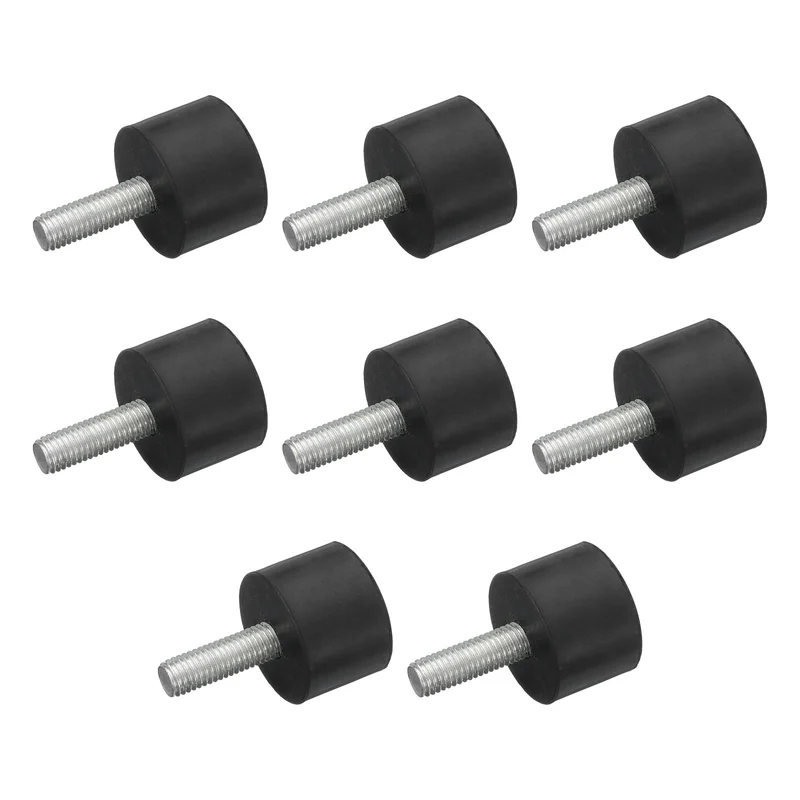 8Pcs Thread Levelling Feet, 1.38"x0.98" with M10x30mm Studs, Black