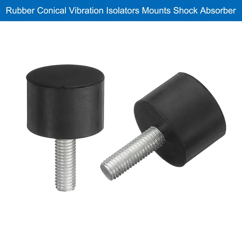 8Pcs Thread Levelling Feet, 1.38"x0.98" with M10x30mm Studs, Black