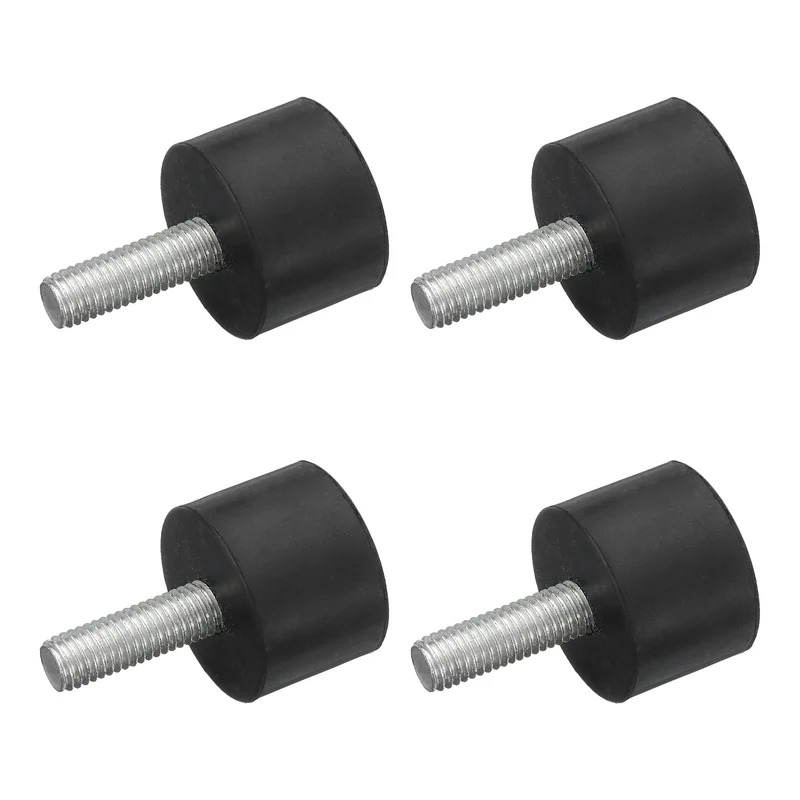 4Pcs Thread Levelling Feet, 1.38"x0.98" with M10x30mm Studs, Black