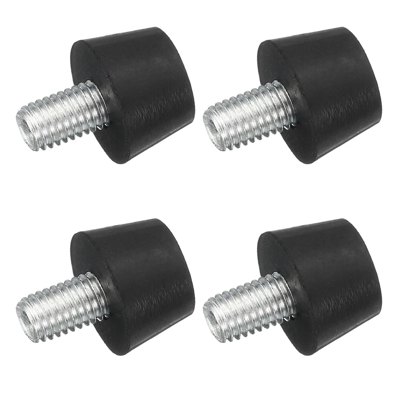 4Pcs Thread Levelling Feet 0.98"x0.71" with M10x14mm Studs Black