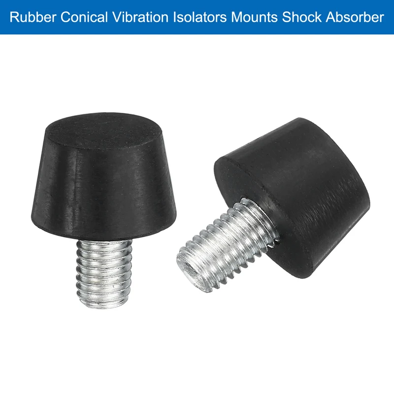 4Pcs Thread Levelling Feet 0.98"x0.71" with M10x14mm Studs Black