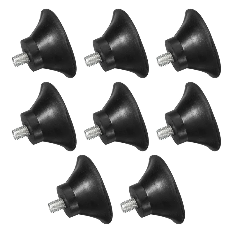 8Pcs Thread Levelling Feet, 1.97"x0.98" with M8x10mm Studs, Black