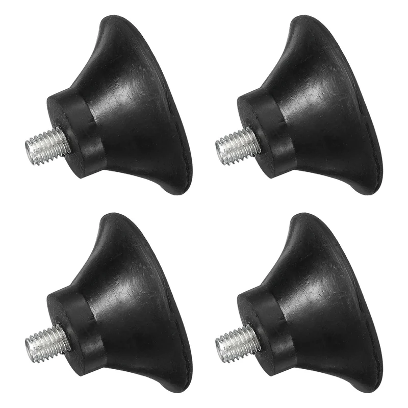 4Pcs Thread Levelling Feet 1.97"x0.98" with M8x10mm Studs Black
