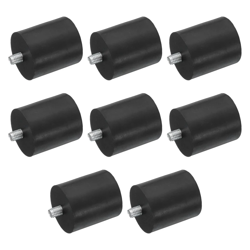 8Pcs Thread Levelling Feet, 1.57"x1.77" with M8x10mm Studs, Black