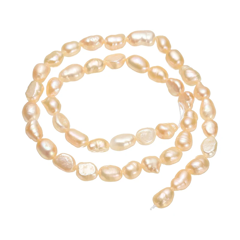 Freshwater Pearl Beads, 9-10mm Straight Hole Pearl String, Pink
