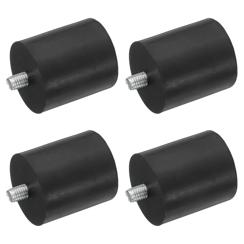 4Pcs Thread Levelling Feet, 1.57"x1.77" with M8x10mm Studs, Black