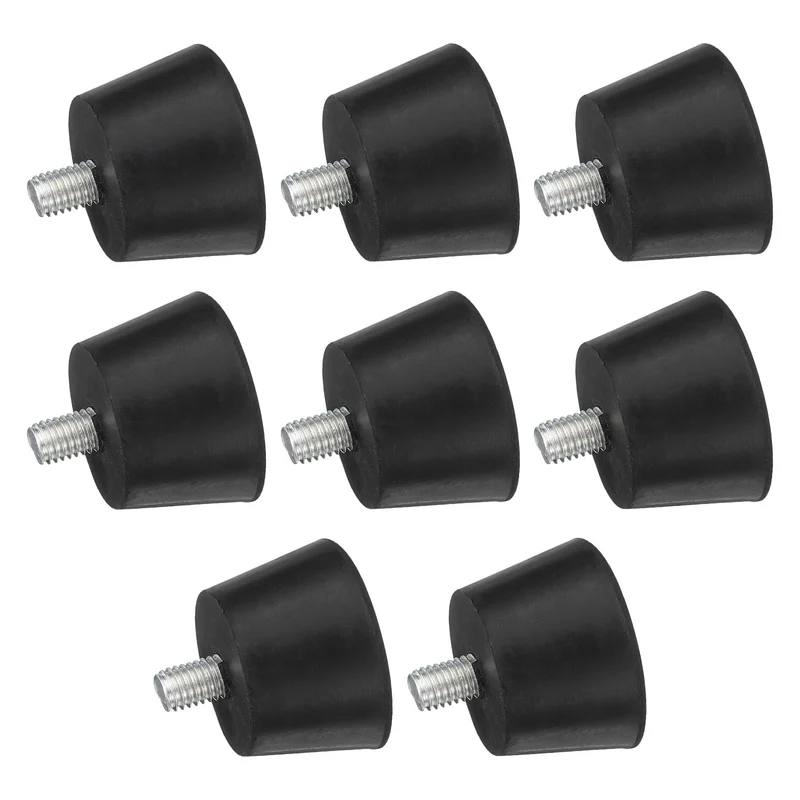 8Pcs Thread Levelling Feet, 1.5"x0.98" with M8x12mm Studs, Black