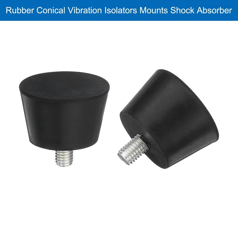 4Pcs Thread Levelling Feet 1.5"x0.98" with M8x12mm Studs Black