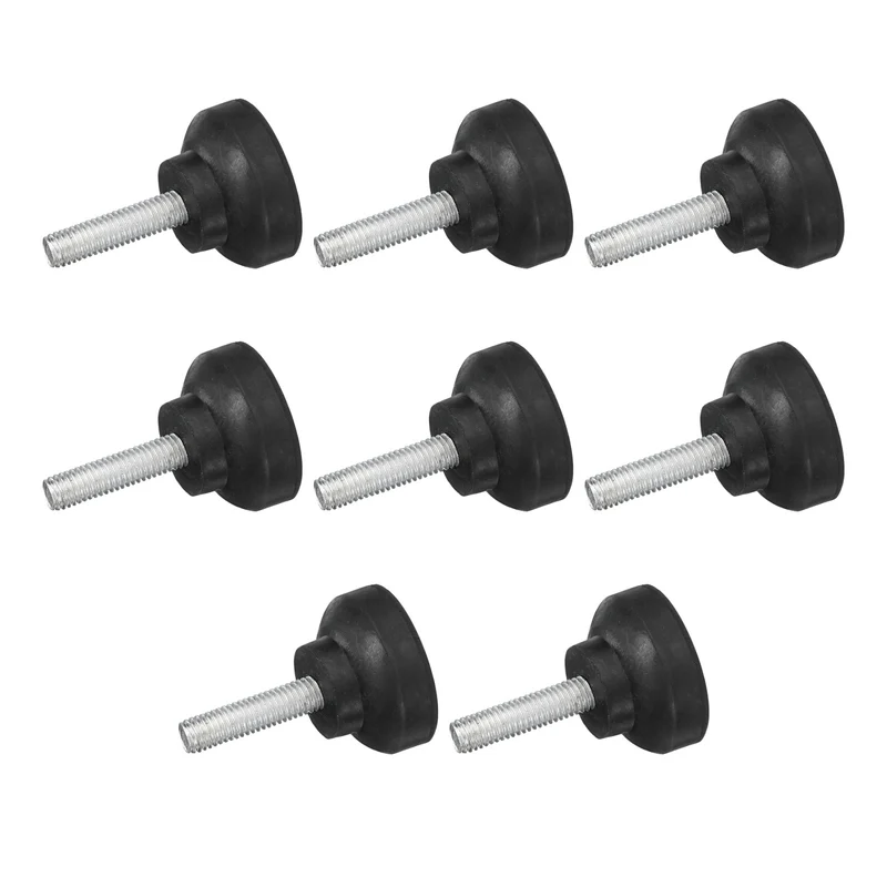 8Pcs Thread Levelling Feet, 1.42"x0.79" with M8x30.5mm Studs, Black