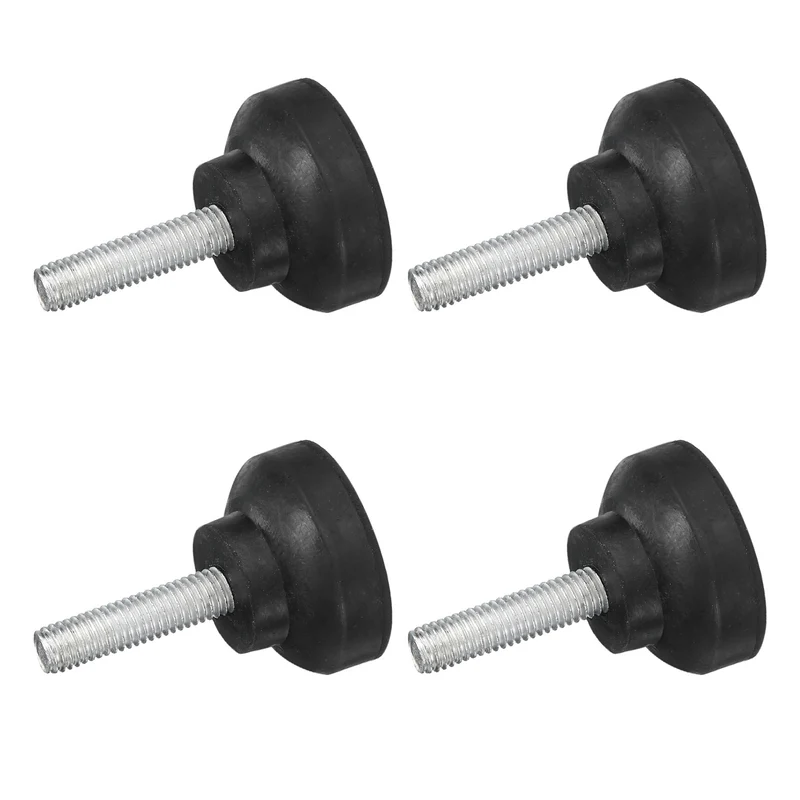 4Pcs Thread Levelling Feet, 1.42"x0.79" with M8x30.5mm Studs, Black