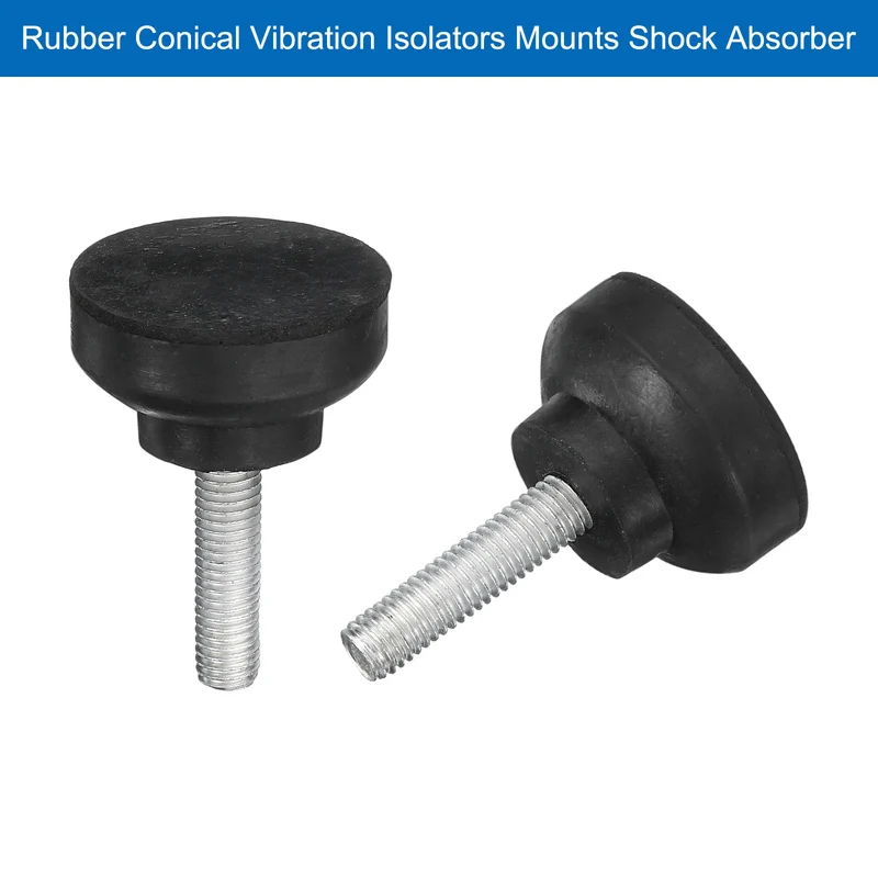 4Pcs Thread Levelling Feet, 1.42"x0.79" with M8x30.5mm Studs, Black