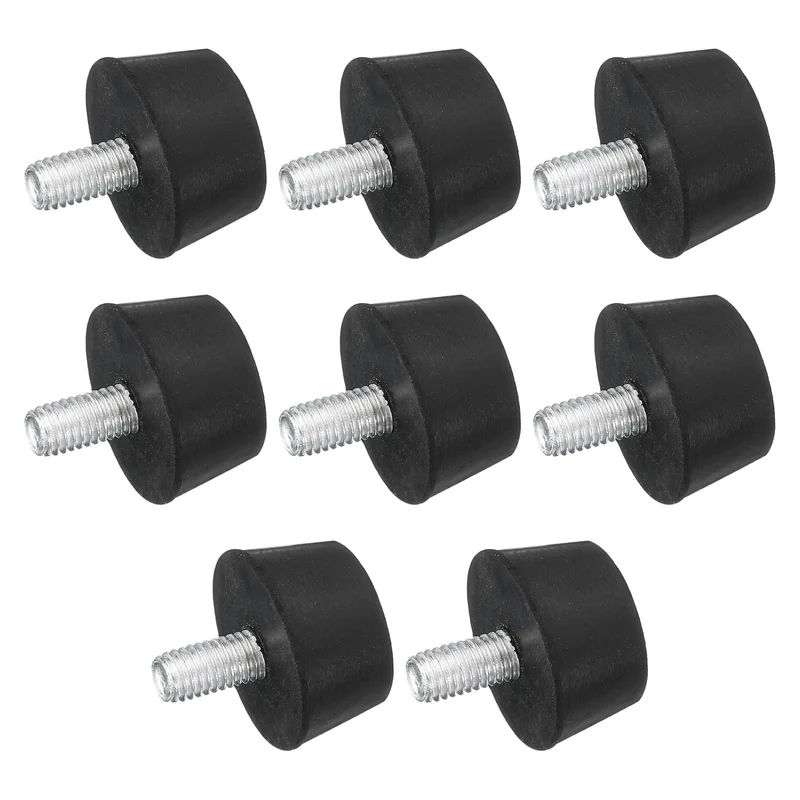 8Pcs Thread Levelling Feet 1.18"x0.63" with M8x15mm Studs Black