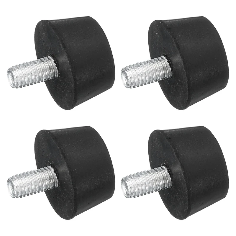 4Pcs Thread Levelling Feet 1.18"x0.63" with M8x15mm Studs Black