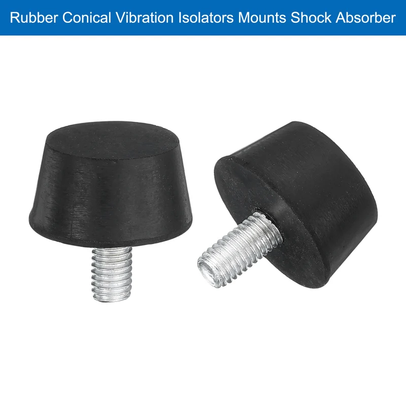 4Pcs Thread Levelling Feet 1.18"x0.63" with M8x15mm Studs Black
