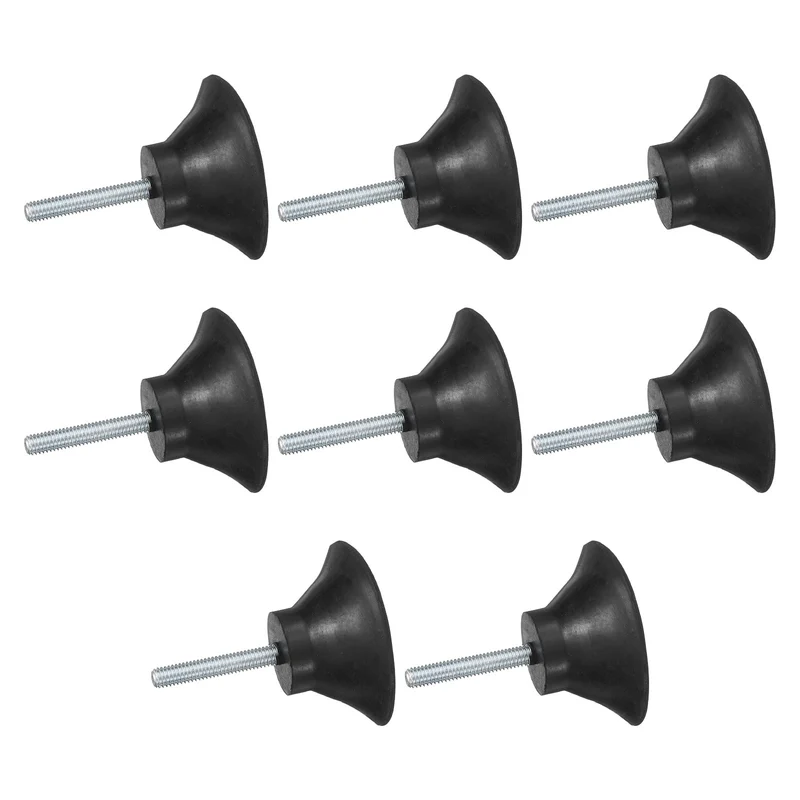 8Pcs Thread Levelling Feet, 1.97"x0.98" with M6x35mm Studs, Black
