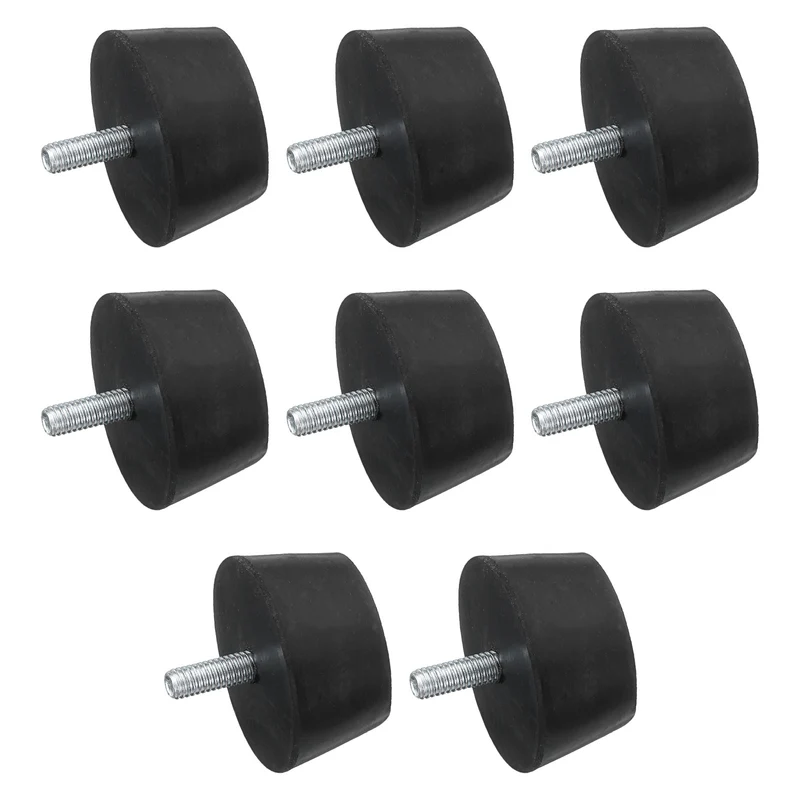 8Pcs Thread Levelling Feet, 1.5"x0.79" with M6x15mm Studs, Black