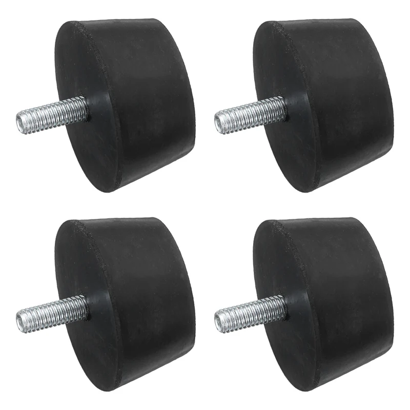 4Pcs Thread Levelling Feet 1.5"x0.79" with M6x15mm Studs Black