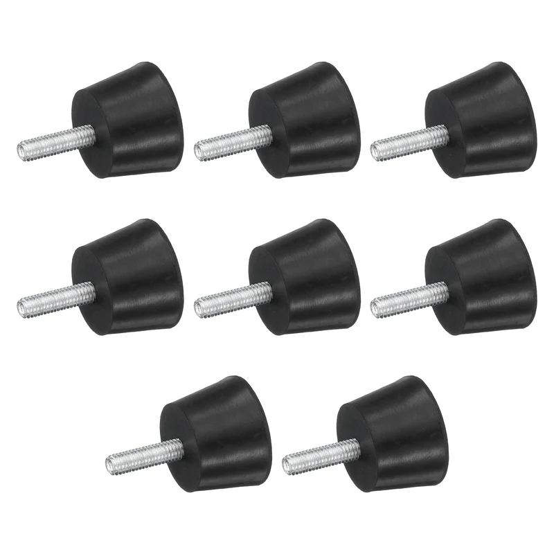 8Pcs Thread Levelling Feet, 1.18"x0.79" with M6x20mm Studs, Black