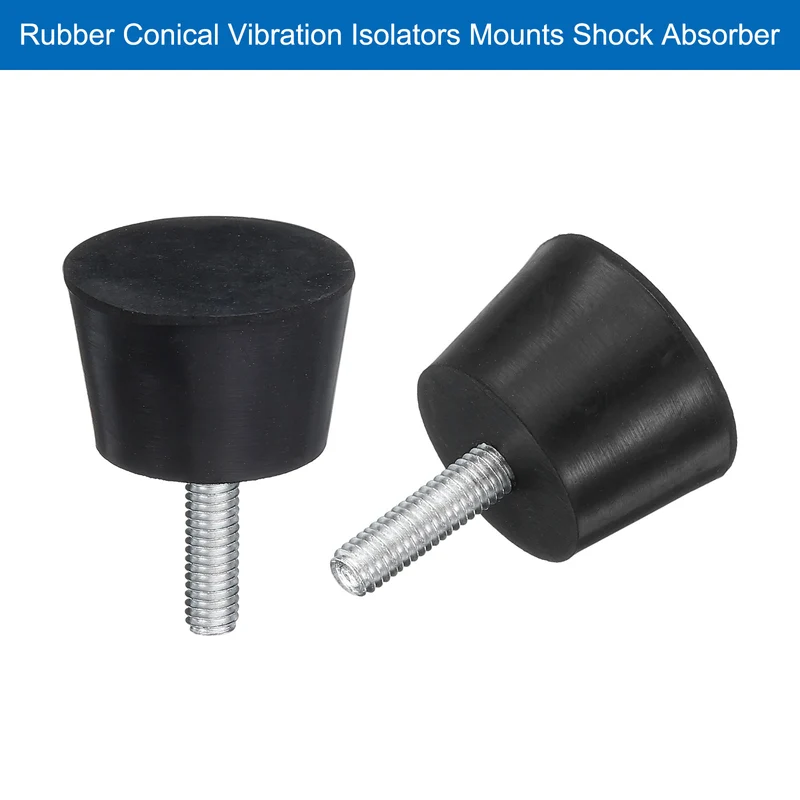 8Pcs Thread Levelling Feet, 1.18"x0.79" with M6x20mm Studs, Black