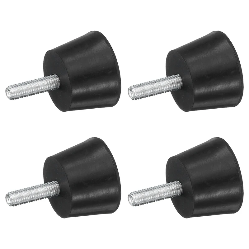4Pcs Thread Levelling Feet 1.18"x0.79" with M6x20mm Studs Black