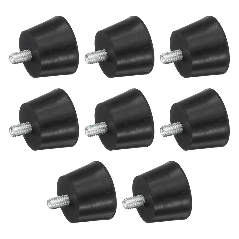8Pcs Thread Levelling Feet 1.18"x0.79" with M6x12mm Studs Black