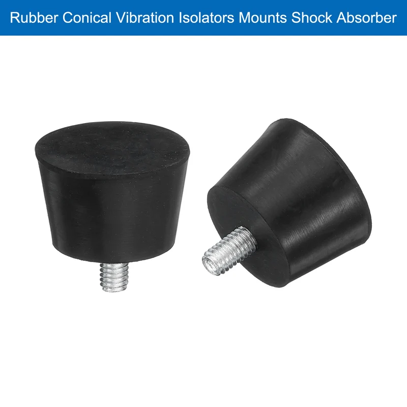 4Pcs Thread Levelling Feet 1.18"x0.79" with M6x12mm Studs Black