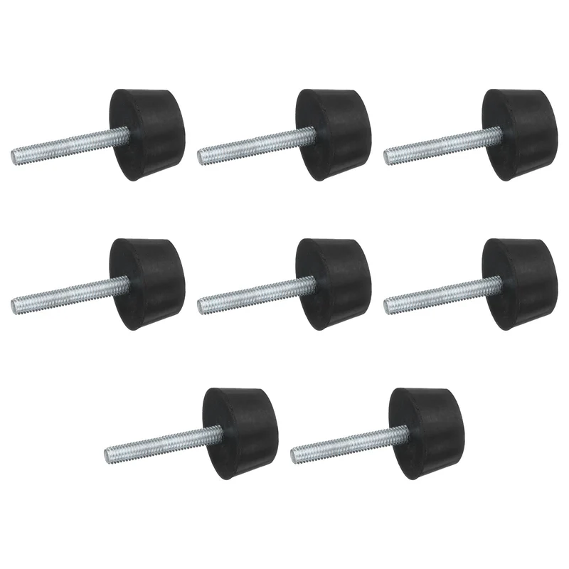 8Pcs Thread Levelling Feet, 1.18"x0.59" with M6x40mm Studs, Black