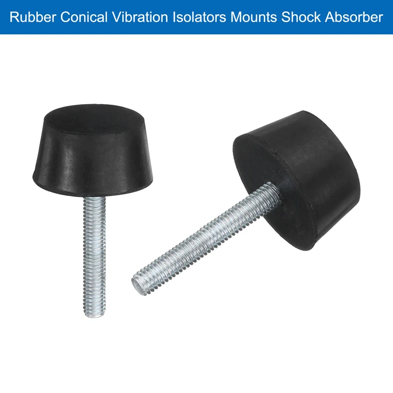 8Pcs Thread Levelling Feet, 1.18"x0.59" with M6x40mm Studs, Black