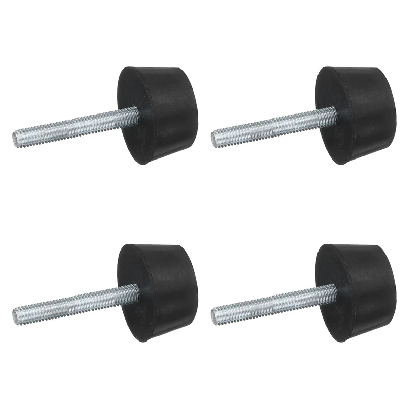 4Pcs Thread Levelling Feet 1.18"x0.59" with M6x40mm Studs Black]