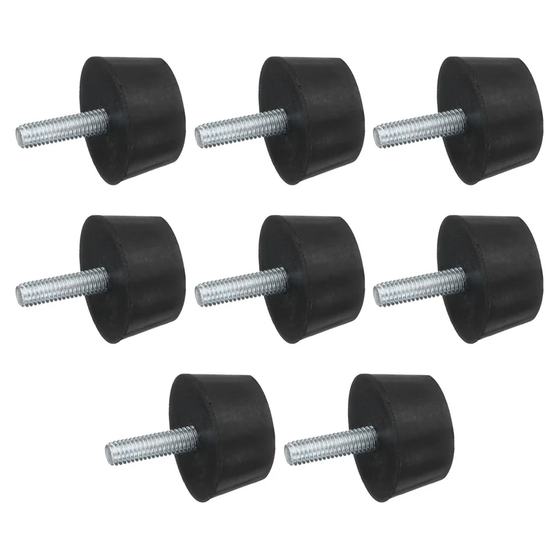 8Pcs Thread Levelling Feet, 1.18"x0.59" with M6x20mm Studs, Black